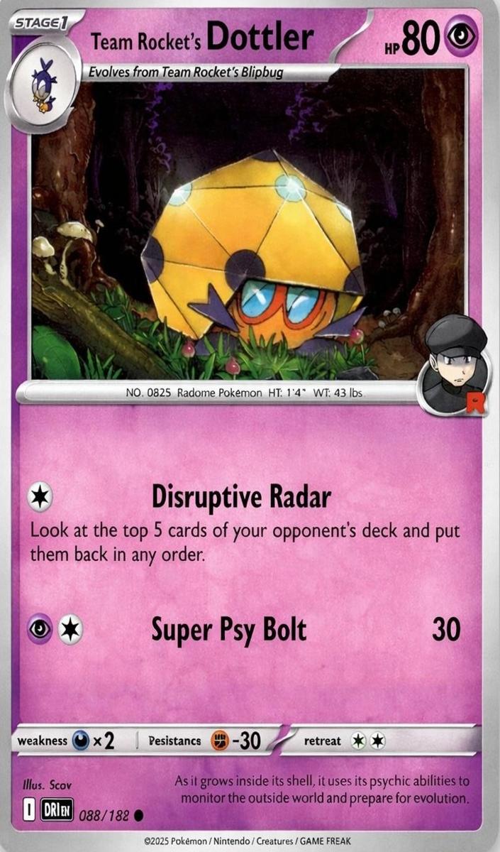 Team Rocket's Dottler 2025 Pokemon Scarlet & Violet Destined Rivals