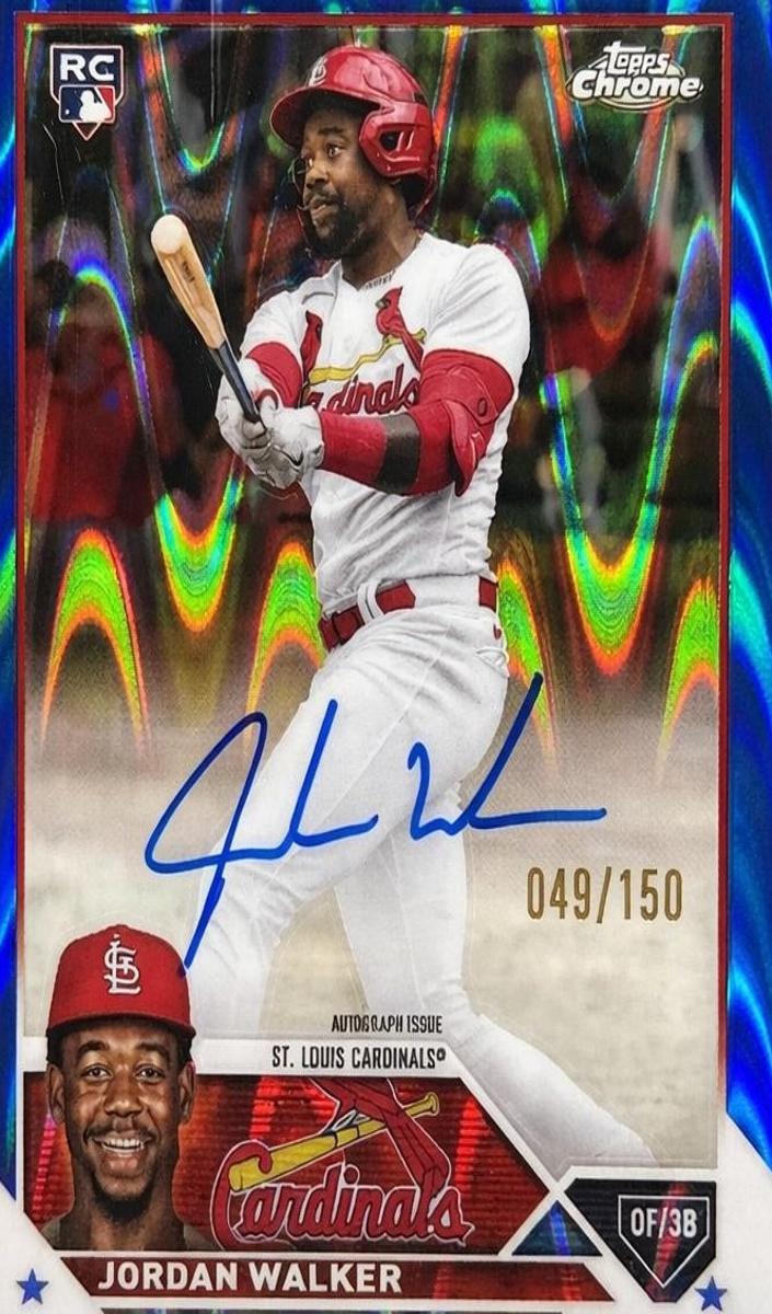 2023 Topps Topps Chrome ROOKIE AU-BLUE RAYWAVE REF #RAJWA Jordan / Walker front