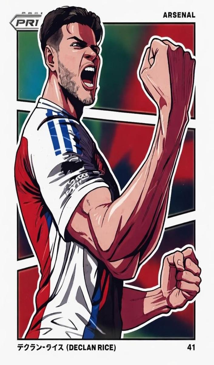 2024 Panini Prizm Premier League Manga Declan Rice #21 card