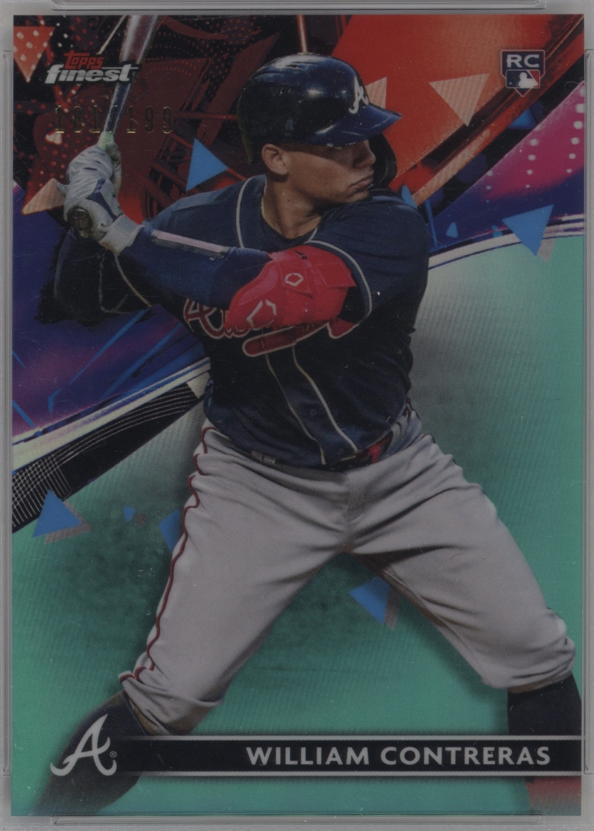 2021 Topps Finest Baseball Aqua Refractor William Contreras #63 SGC 9.5