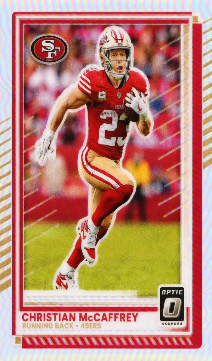 Christian McCaffrey 2025 Donruss Optic Football card