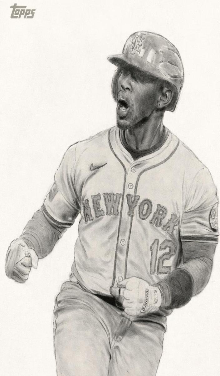 2025 Topps Update Keegan Hall Art Francisco Lindor #KHAC-25 card