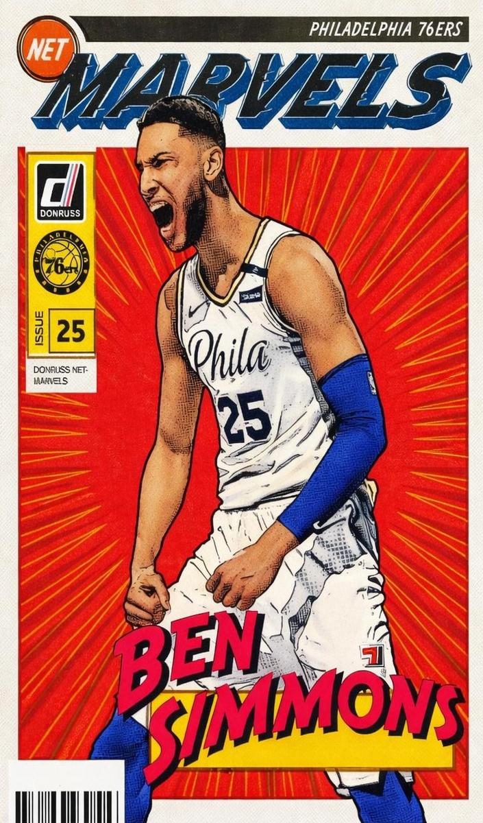2019 Panini Donruss Net Marvels Ben Simmons #14 card