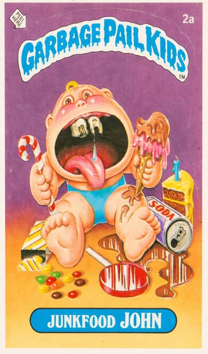 1985 Garbage Pail Kids Stickers Junkfood John PSA 10
