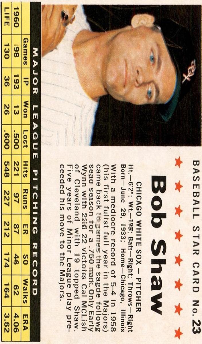 1961 Bob Shaw [Hand Cut] #23