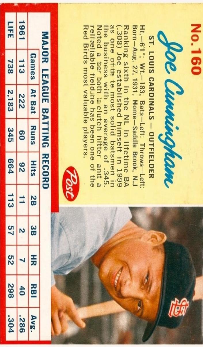 1962 Joe Cunningham #160