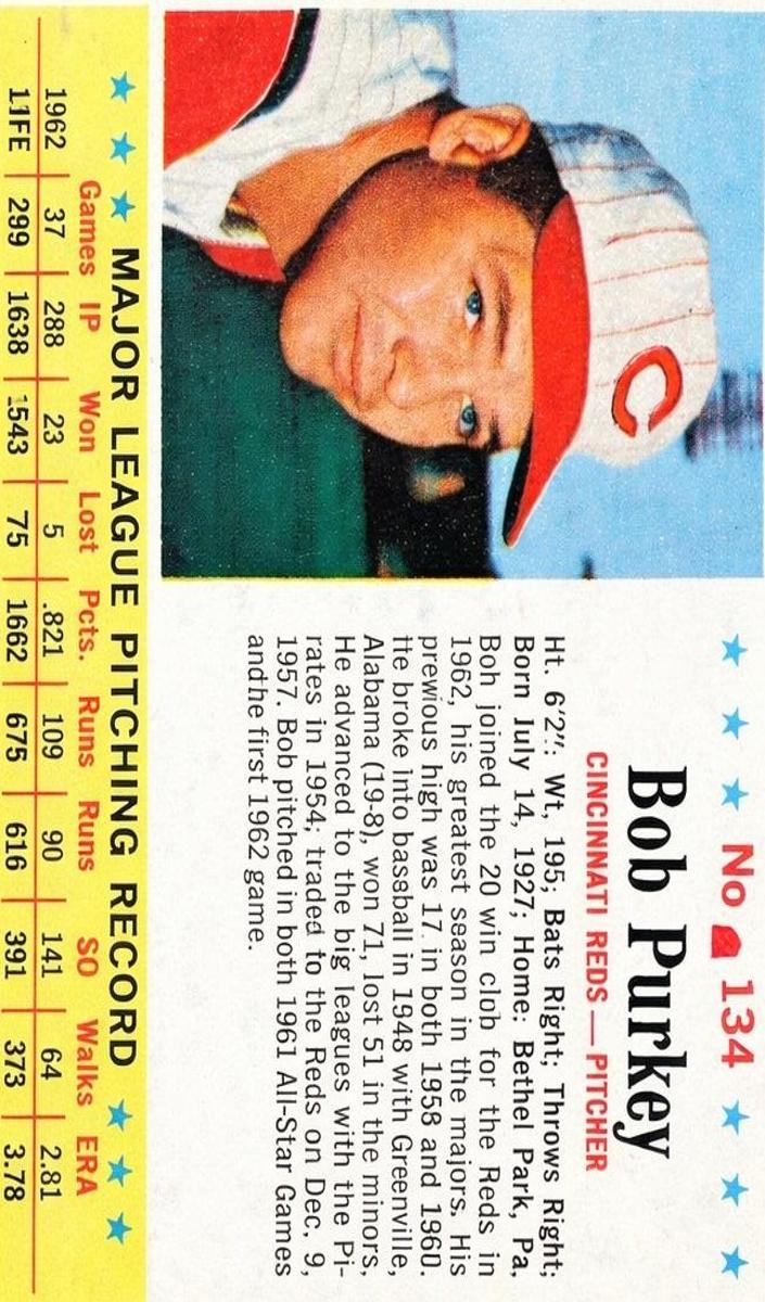1963 Bob Purkey #134