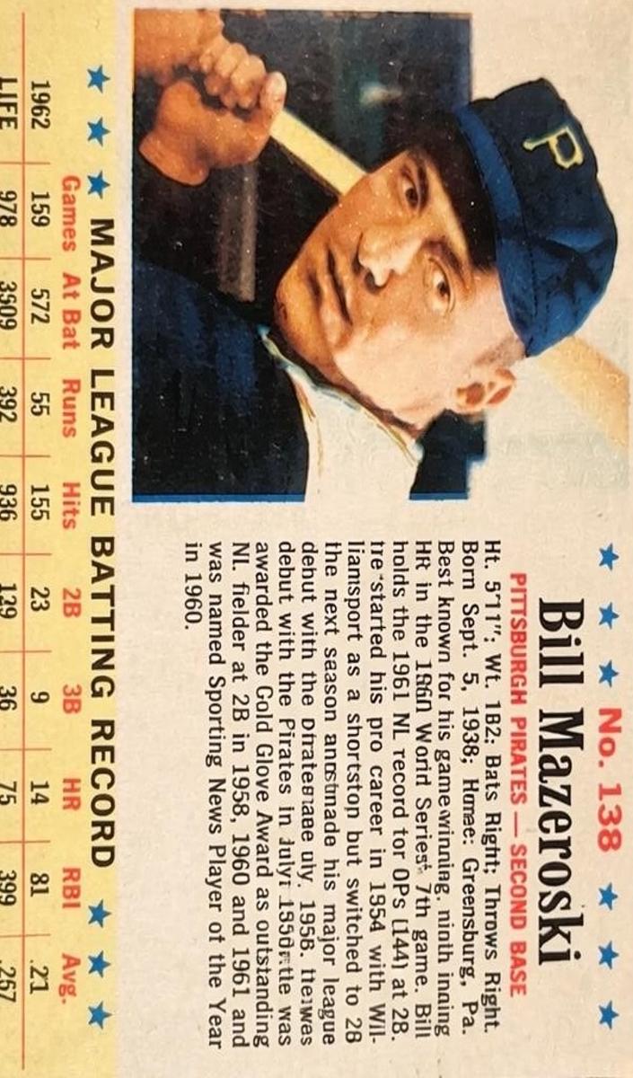 1963 Bill Mazeroski #138
