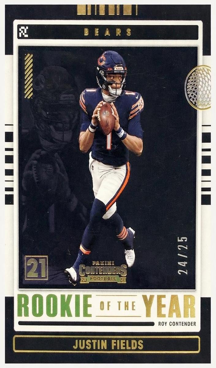2021 Panini Contenders Justin Fields [Emerald] #ROY-JFI card