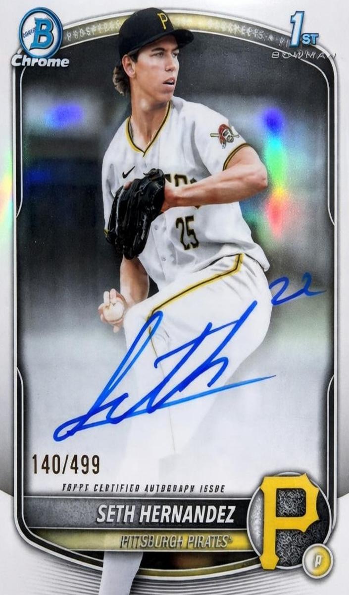 2025 Bowman Bowman Draft CHR PROSPECT AUTO-GOLD REF #CPA-SH Seth Hernandez front