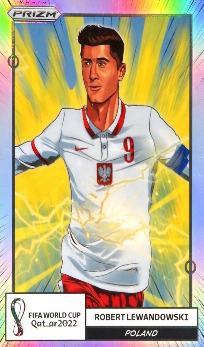 2022 Panini Prizm World Cup Manga Robert Lewandowski #15 card