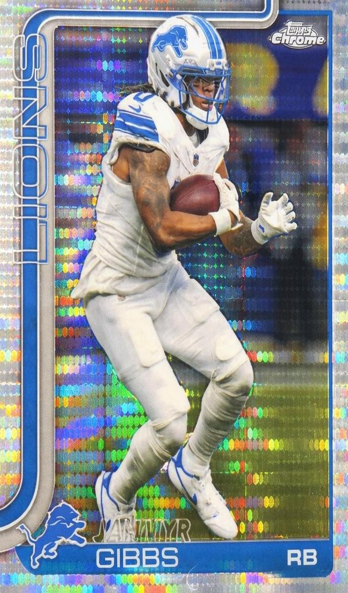 2025 Topps Chrome Jahmyr Gibbs [X-Fractor] #101 card