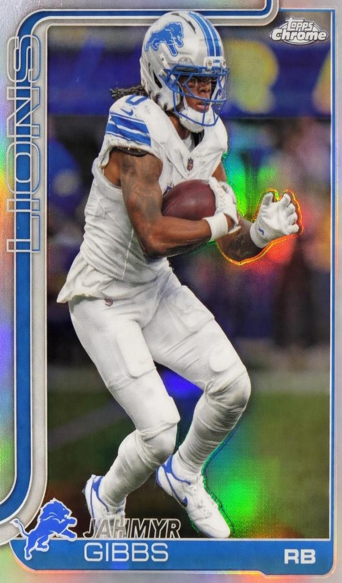 Jahmyr Gibbs 2025 Topps Chrome Football card
