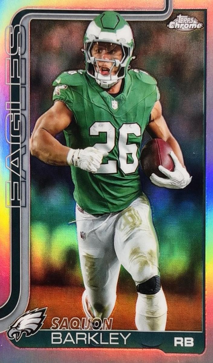 Saquon Barkley 2025 Topps Chrome Football card