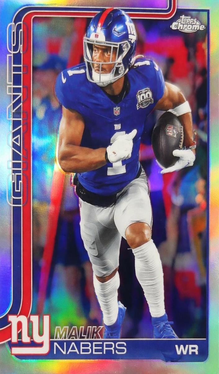 Malik Nabers 2025 Topps Chrome Football card