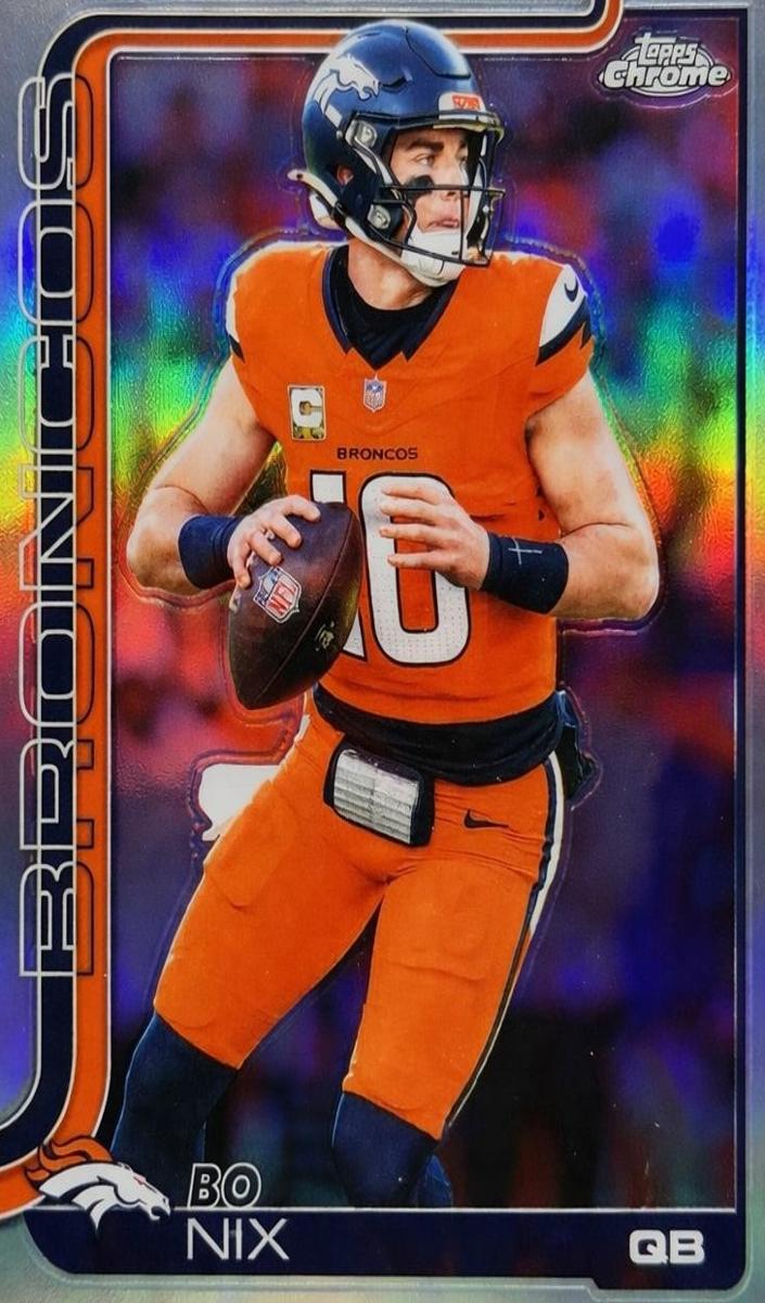 Bo Nix 2025 Topps Chrome Football card