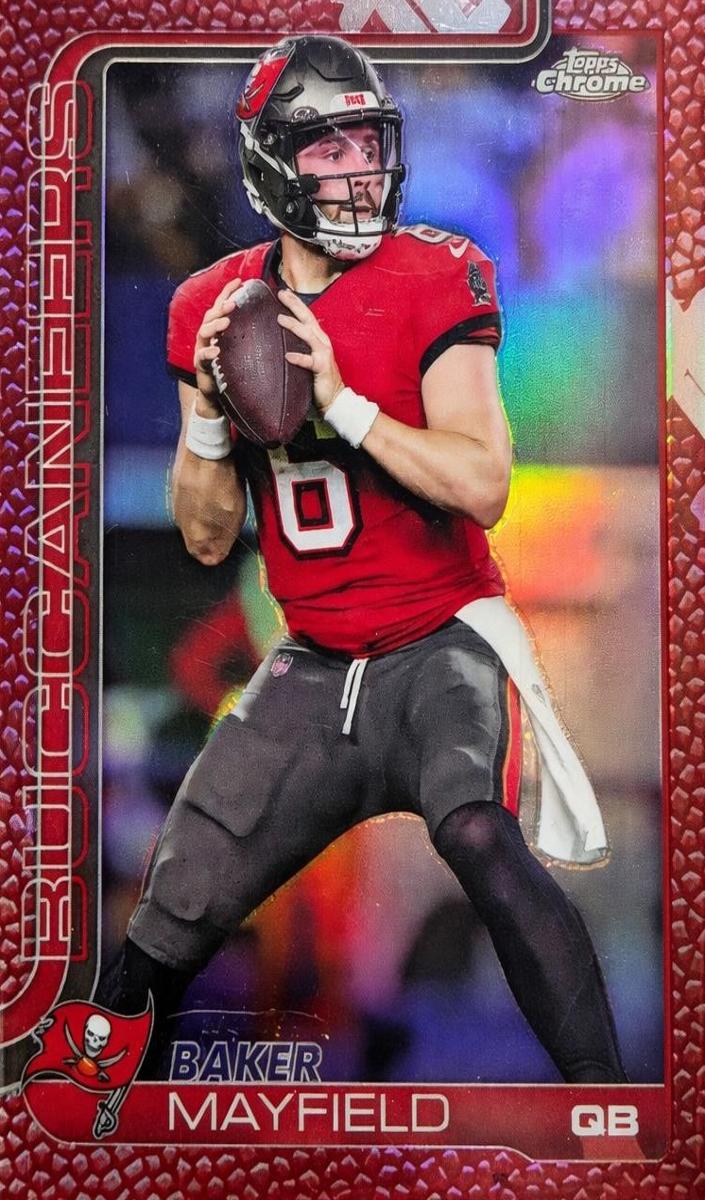 Baker Mayfield 2025 Topps Chrome Football card
