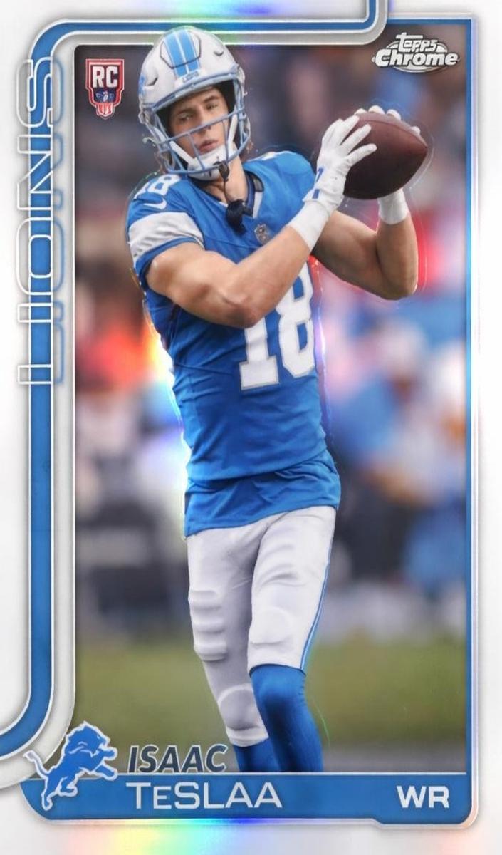 Isaac TeSlaa 2025 Topps Chrome Football card