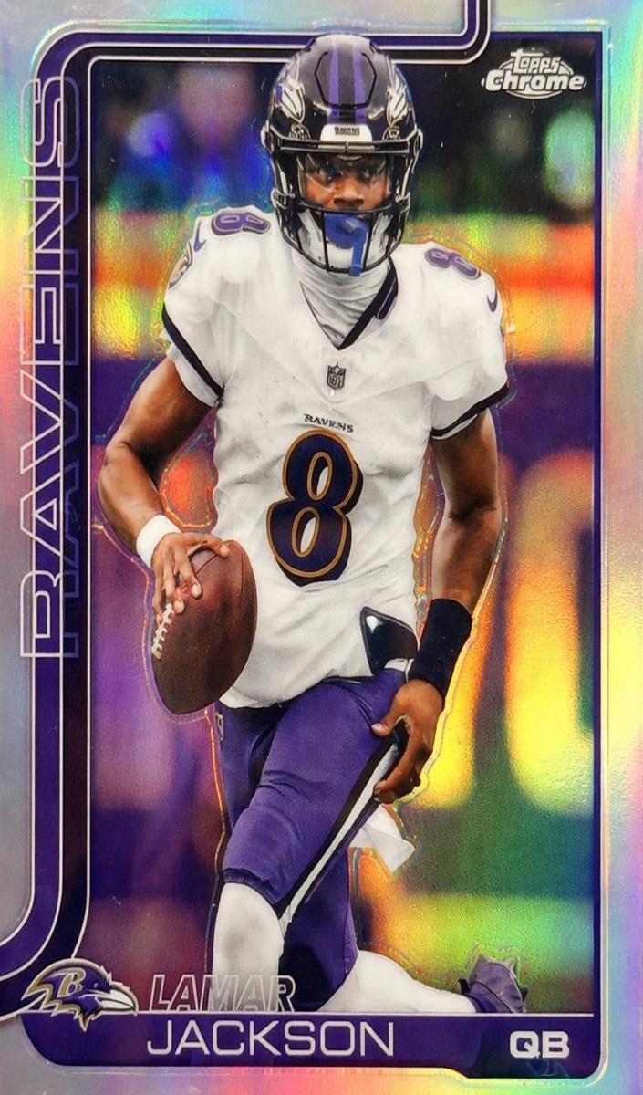 Lamar Jackson 2025 Topps Chrome Football card
