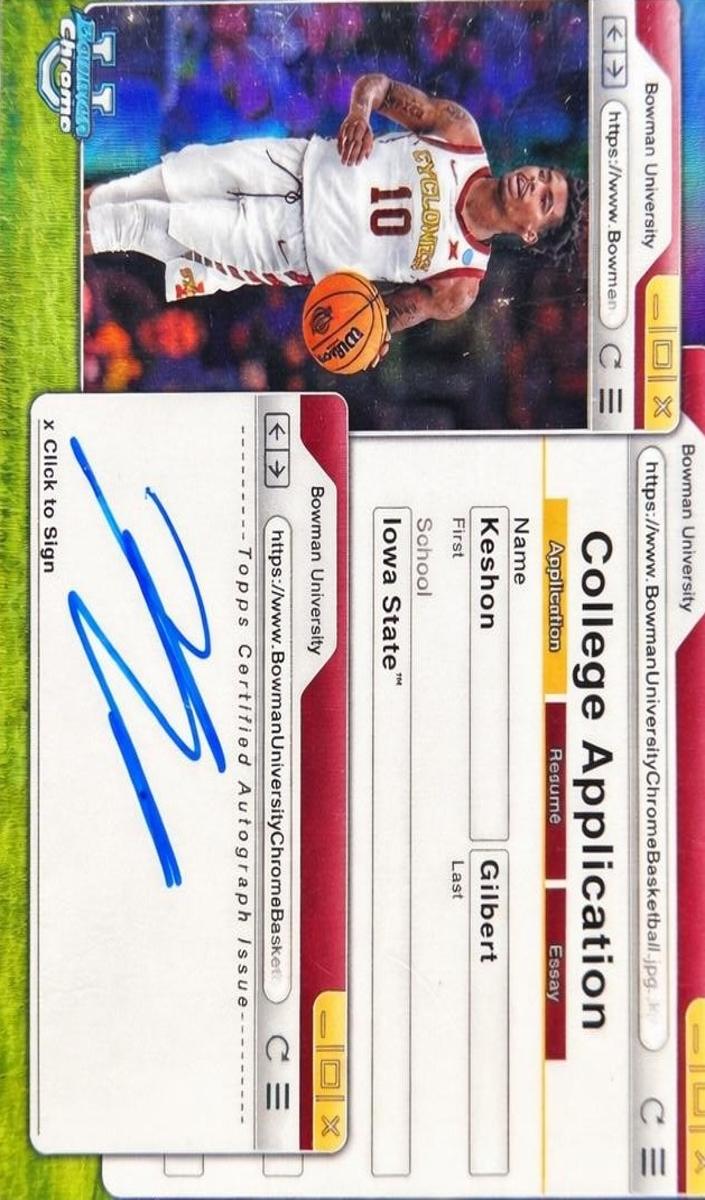 2024 Bowman Chrome University Keshon Gilbert #CAA-KG card