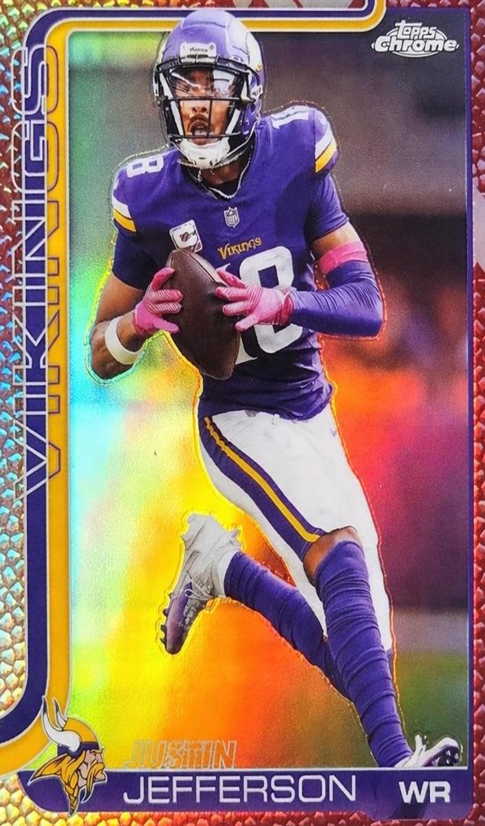 2025 Topps Chrome Justin Jefferson [Leather] #195 card