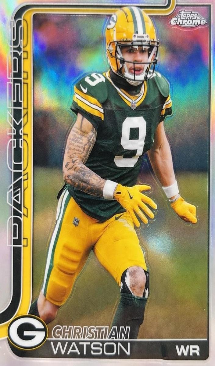 Christian Watson 2025 Topps Chrome Football card