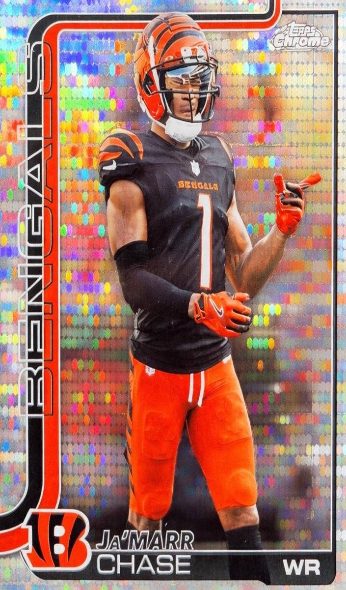 2025 Topps Chrome Ja'Marr Chase [Neon Pulse Refractor] #58 card