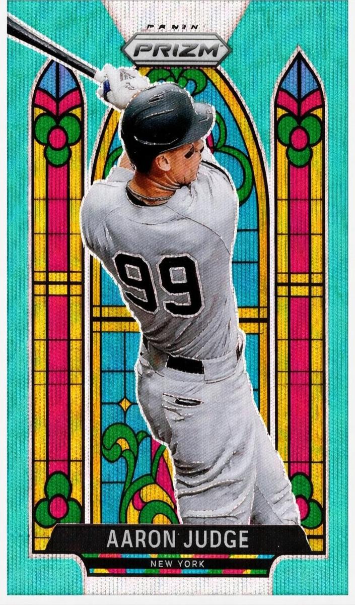 2021 Panini Prizm STAINED GLASS-TEAL WAVE #SG-5 Aaron Judge front