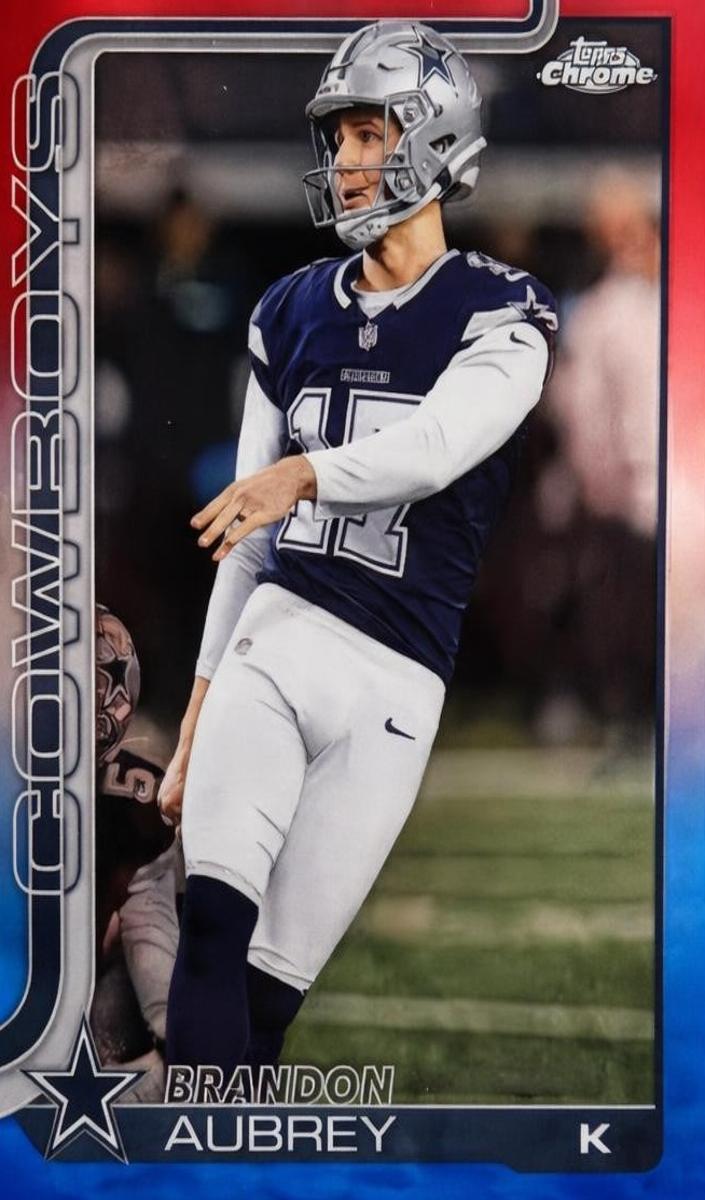 2025 Topps Chrome Brandon Aubrey [Team Camo Variation] #81 card