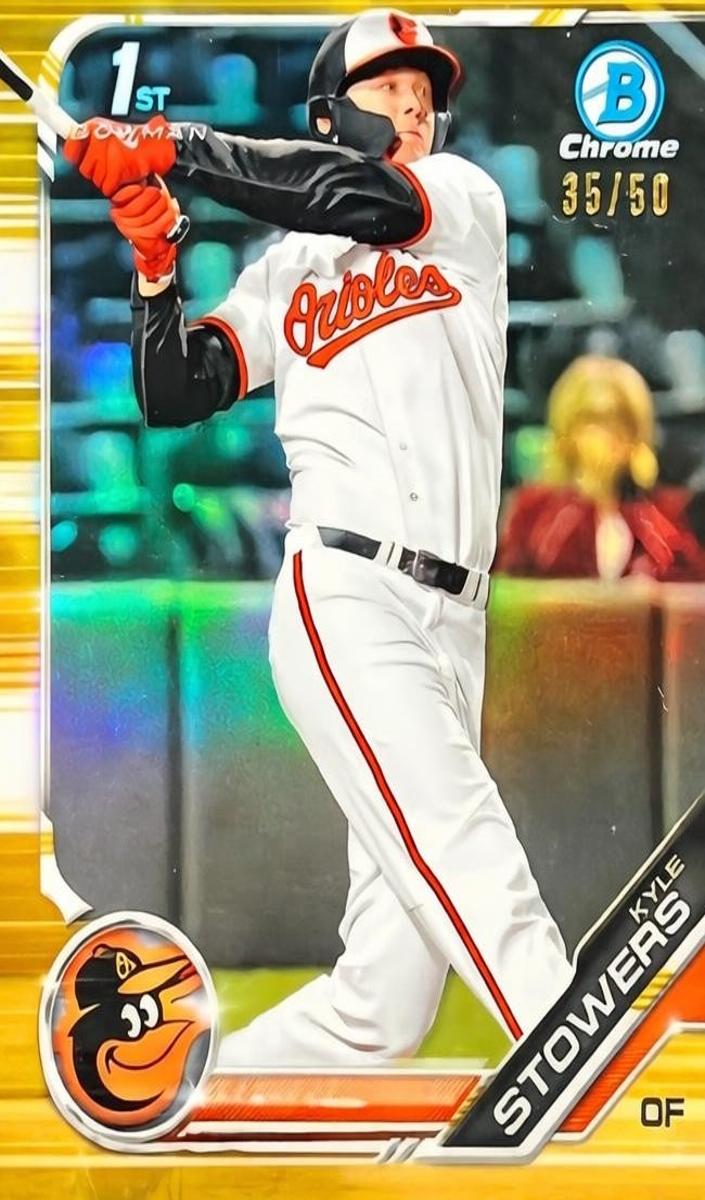 2019 Bowman Bowman Chrome Gold Refractor #BDC76 Kyle Stowers front