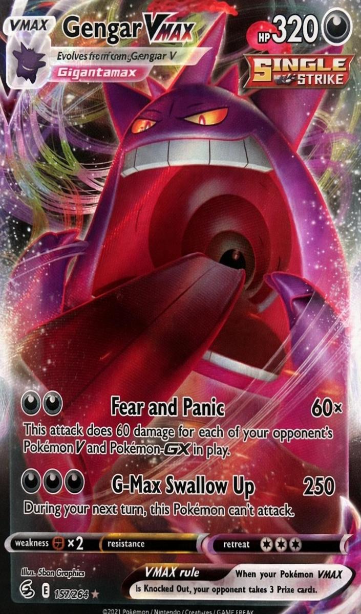 2021 Pokemon Fusion Strike Fusion Strike #157 Fa/Gengar Vmax front