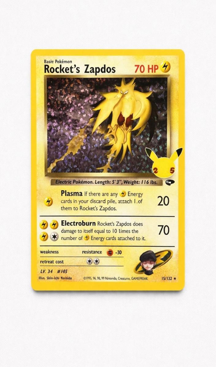2021 Pokemon Celebrations Holo #15 Rocket's Zapdos front