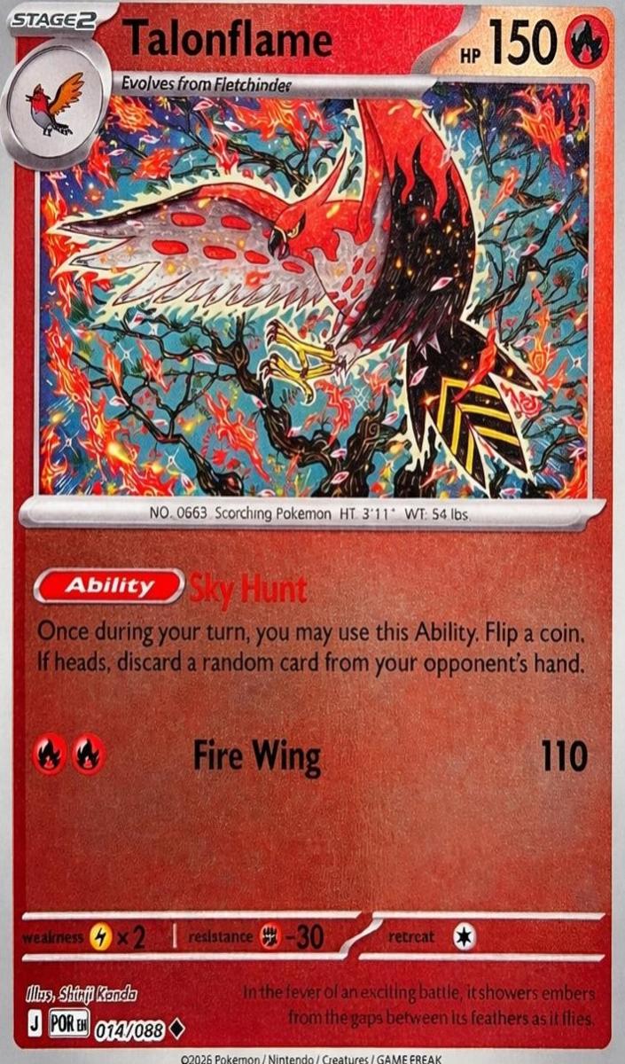 Talonflame 2026 Pokemon Mega Evolution Perfect Order Reverse Holo