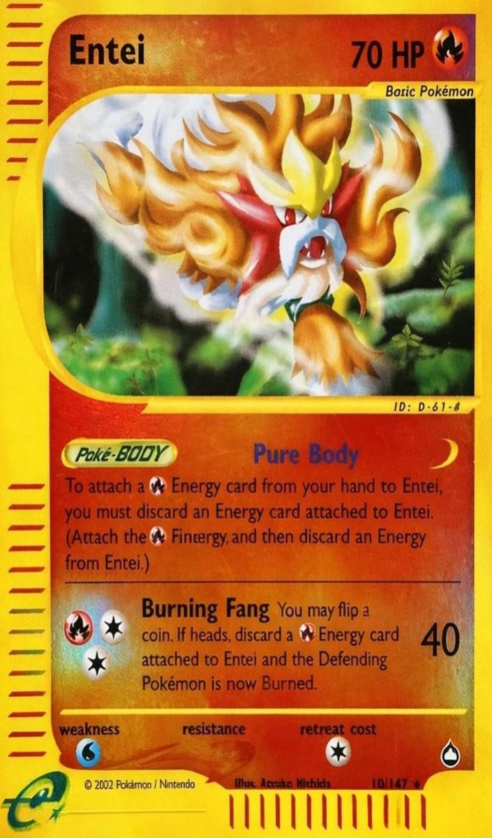2003 Pokemon Aquapolis Reverse Holo Entei front