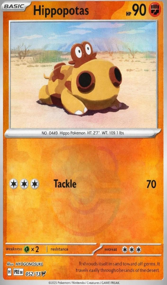 Hippopotas 2025 Pokemon Scarlet & Violet Prismatic Evolutions Master Ball