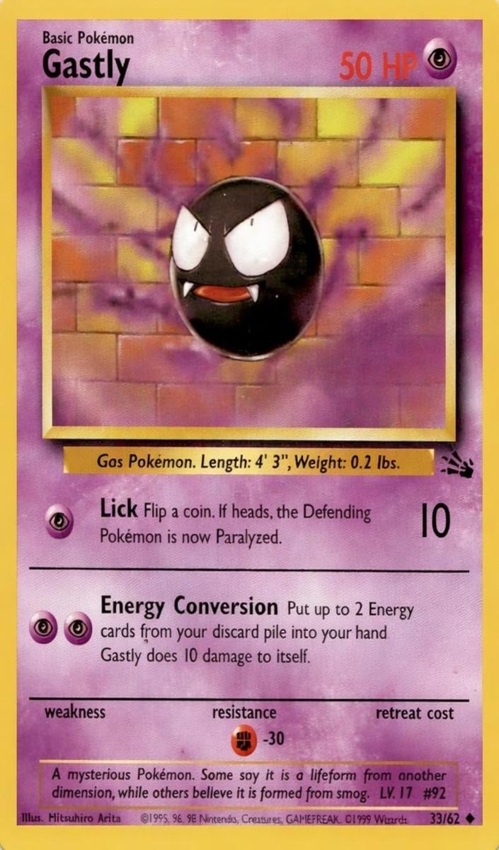 Gastly 1999 Pokemon Fossil