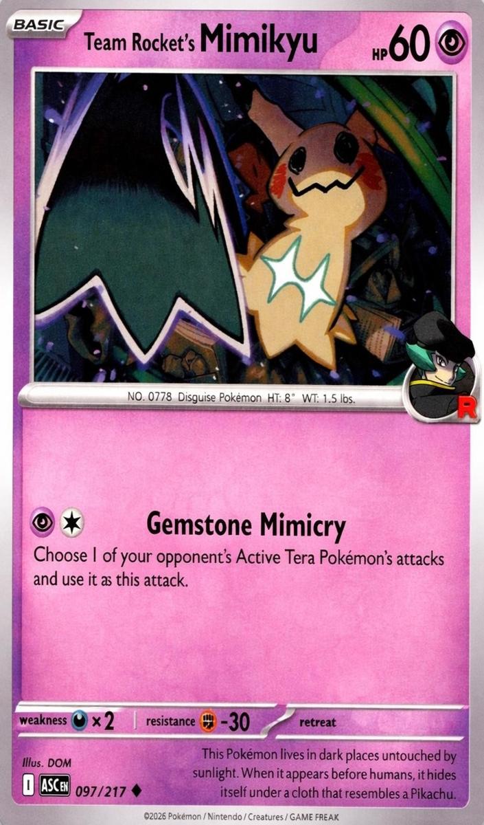 Team Rocket's Mimikyu 2026 Pokemon Mega Evolution Ascended Heroes