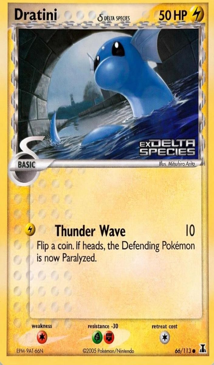 2005 Pokemon EX Delta Species Deltaspecies Foil #66 Dratini front