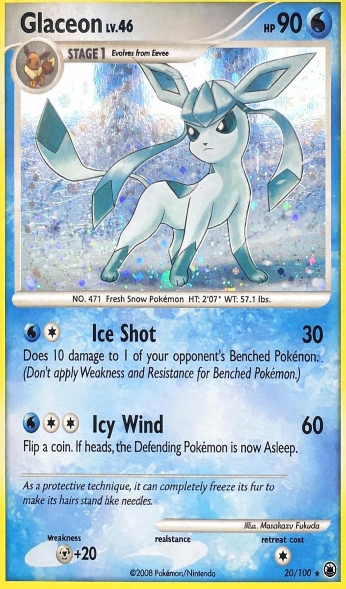 2008 Pokemon Majestic Dawn Holo #20 Glaceon front