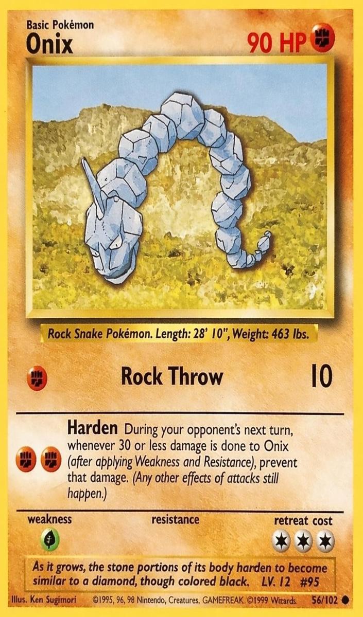 Onix 1999 Pokemon Base Set