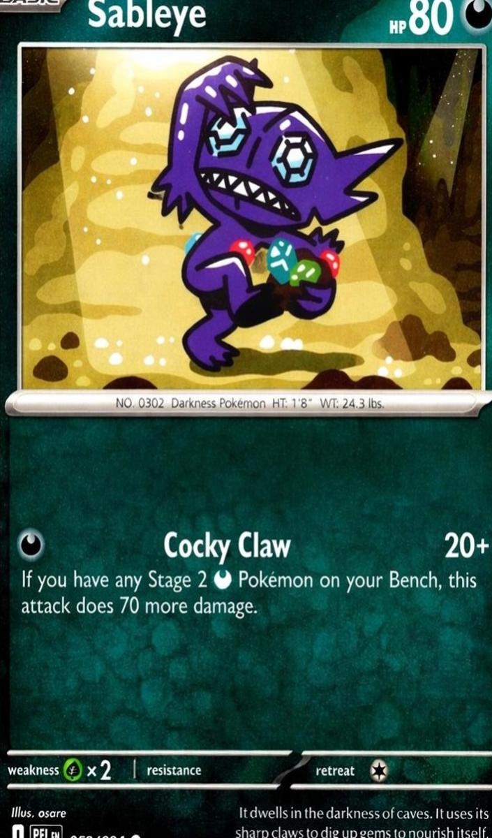 Sableye 2025 Pokemon Mega Evolution Phantasmal Flames