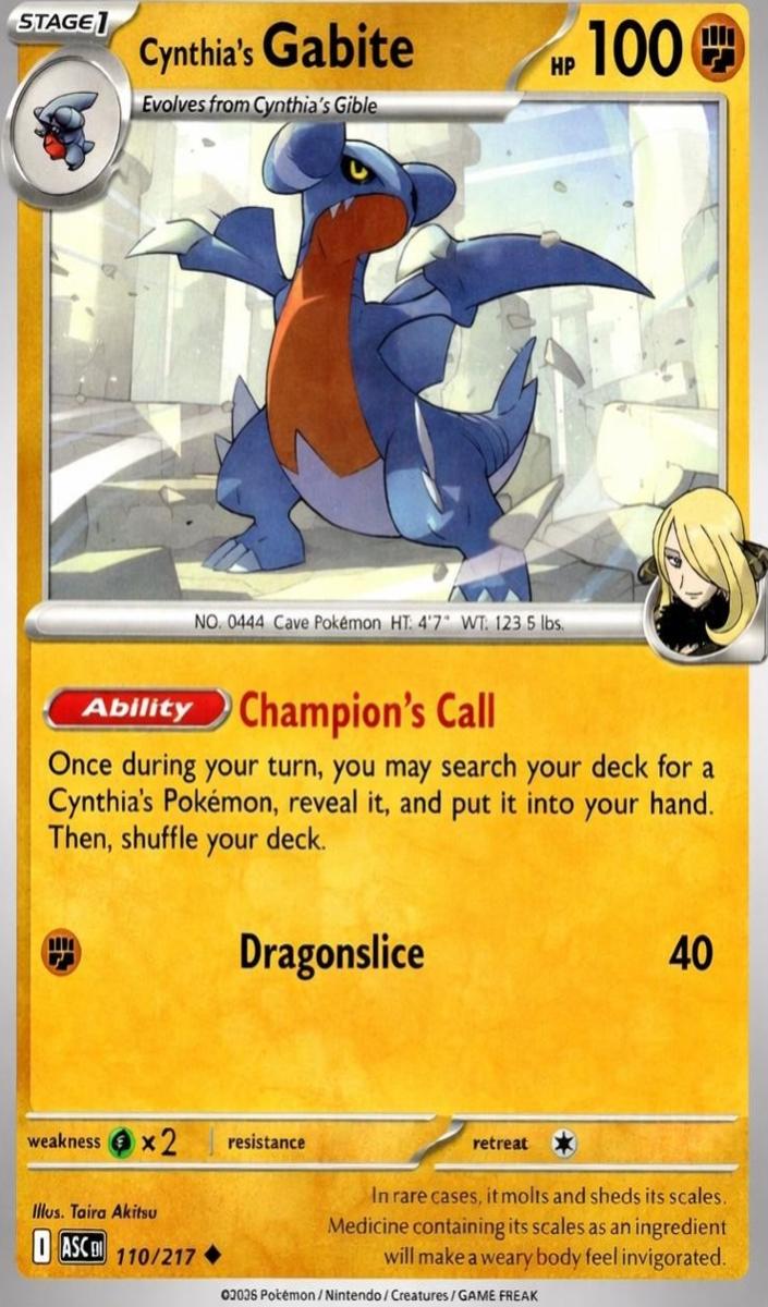 Cynthia's Gabite 2026 Pokemon Mega Evolution Ascended Heroes