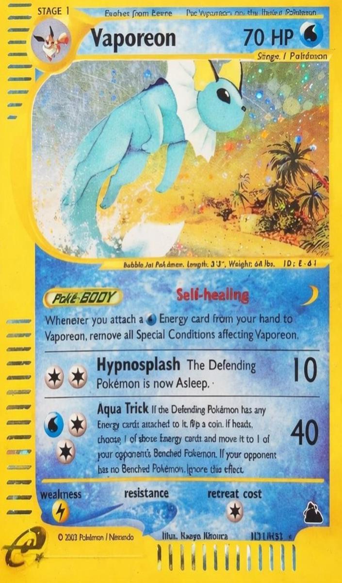 2003 Pokemon Skyridge Holo Vaporeon front