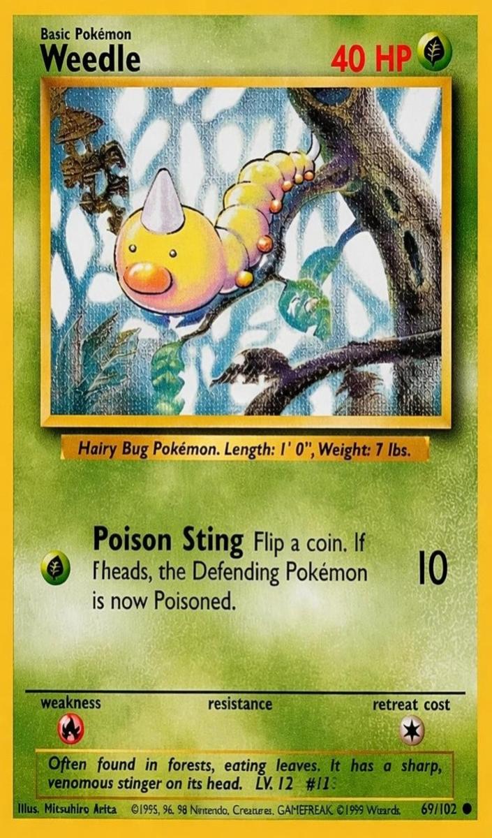 Weedle 1999 Pokemon Base Set