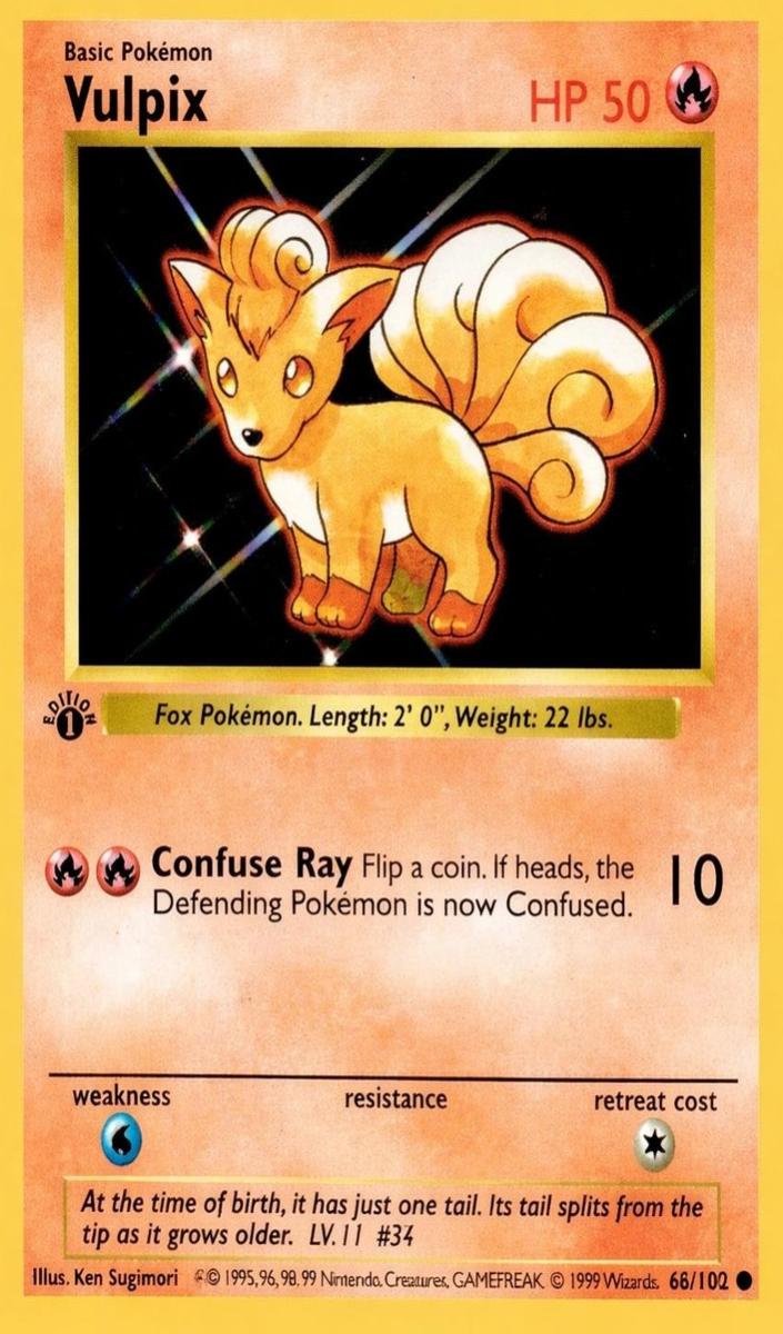 1999 Pokemon 1st Edition #68 Vulpix front