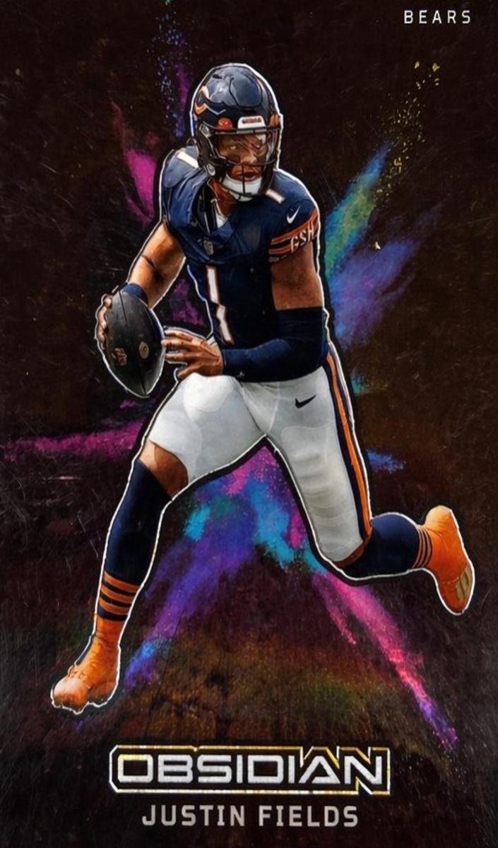 2023 Panini Obsidian Black Color Blast Justin Fields #24 card