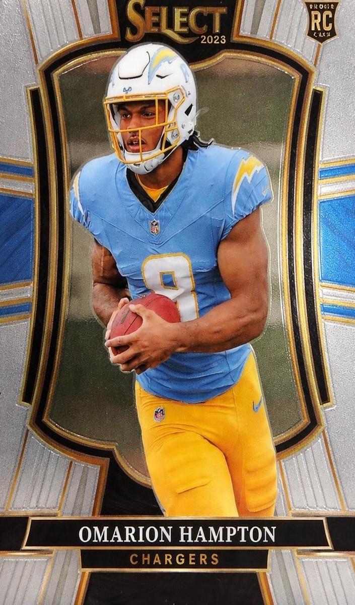 2025 Panini Select Omarion Hampton [Black Red Prizm Shock] #102 card