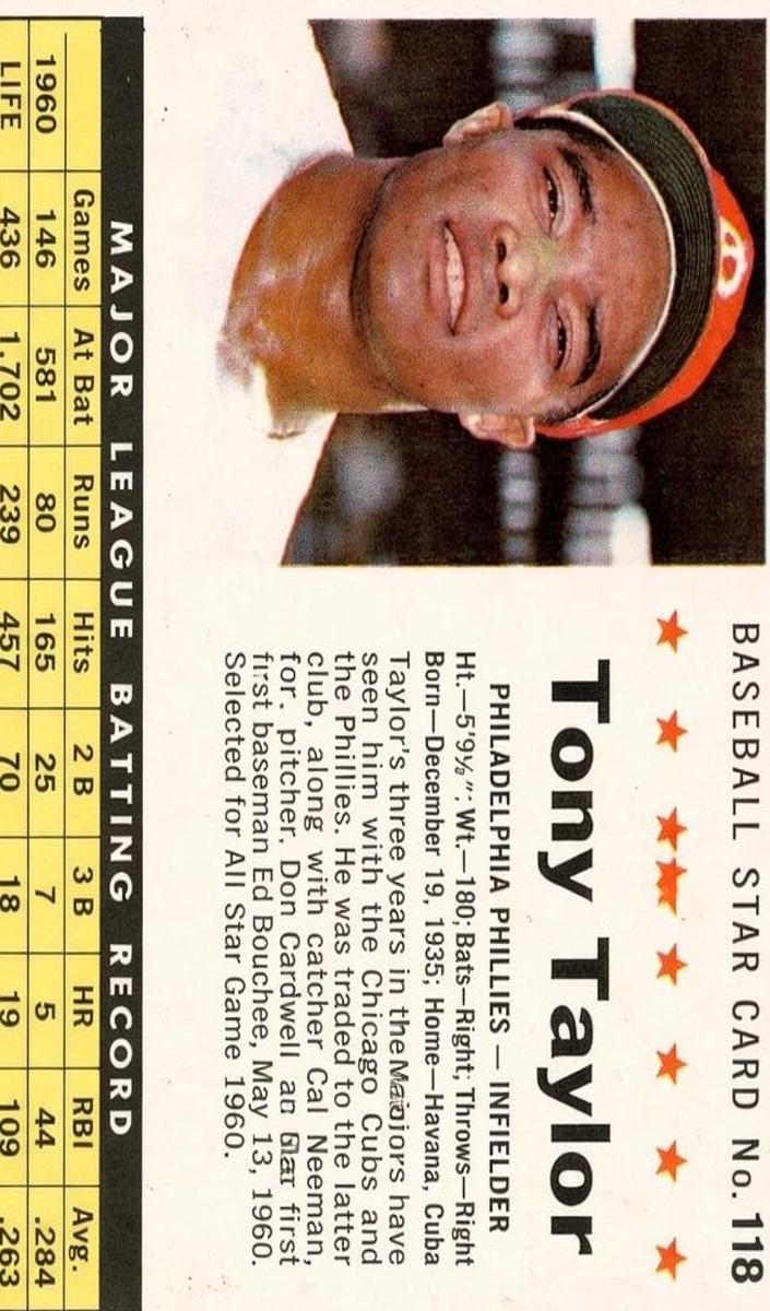 1961 Tony Taylor [Perforated] #118