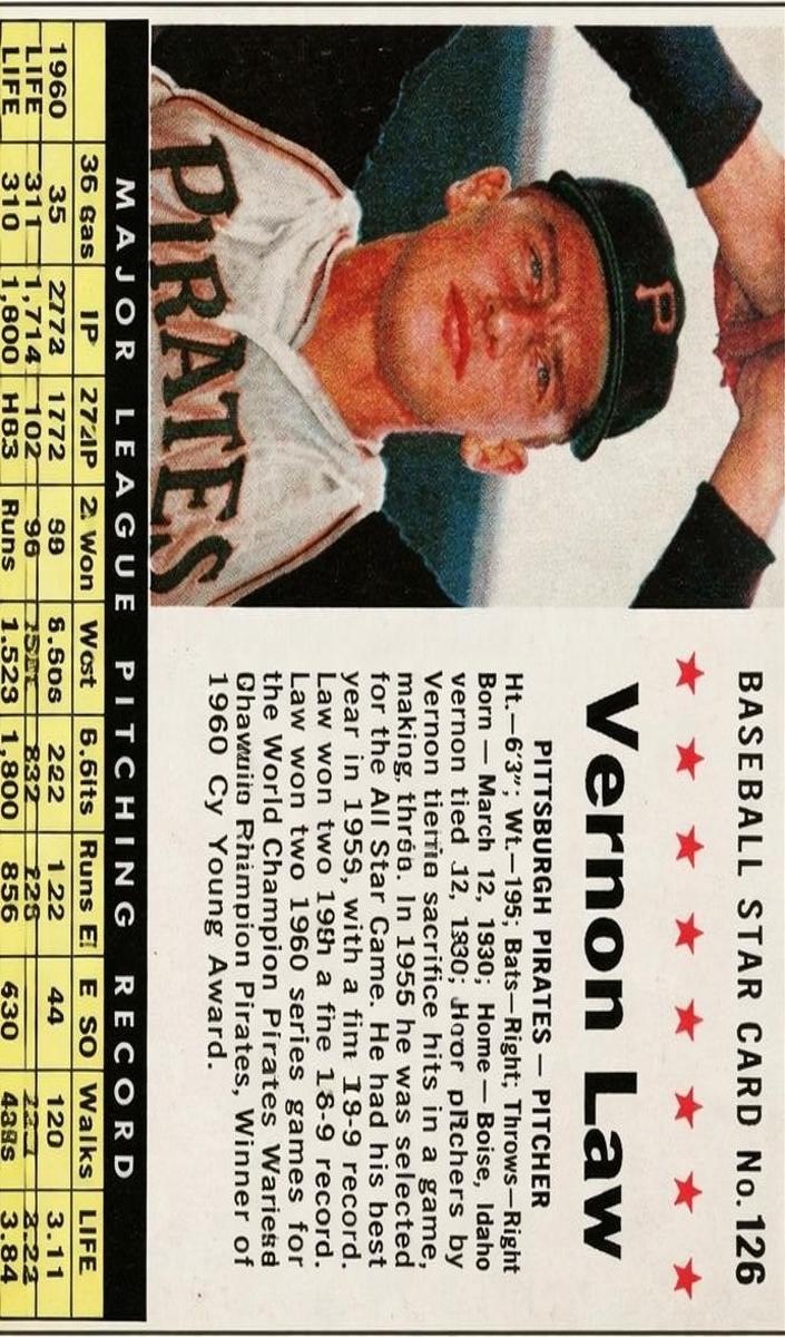 1961 Vernon Law [Perforated] #126