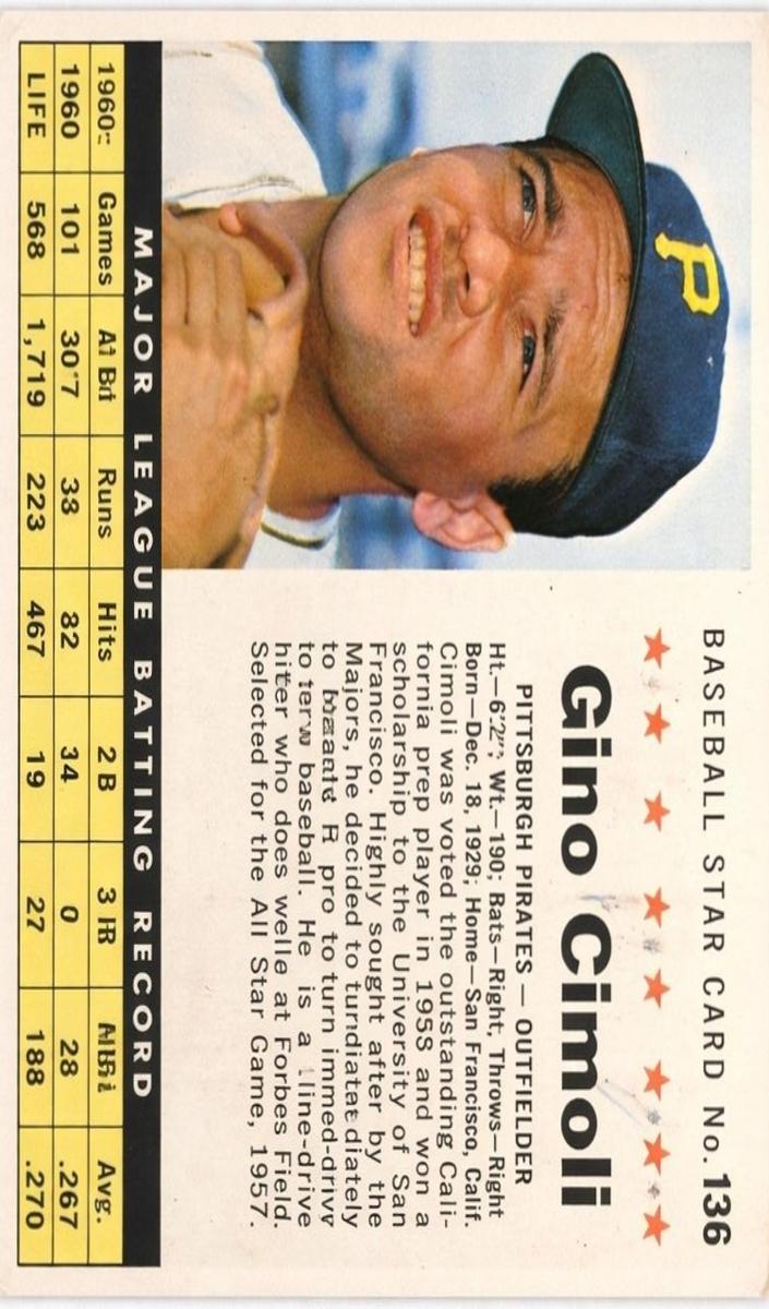 1961 Gino Cimoli [Perforated] #136